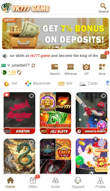 Play VK777 Game in Pakistan to enjoy casino-style games, fast deposits, instant withdrawals, and real money rewards with full entertainment.